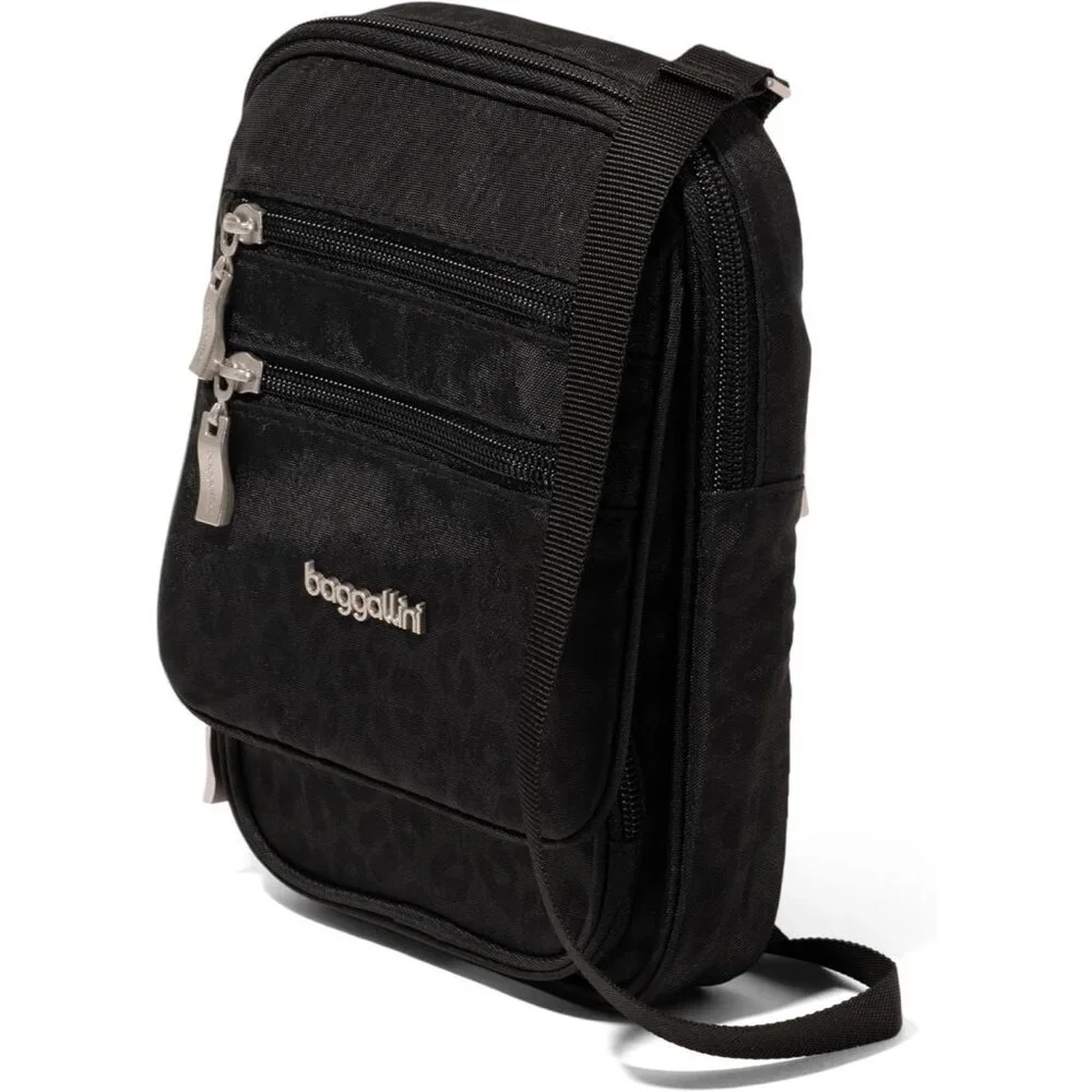 Women's Black Cheetah Journey Crossbody Bags 9x6 Small Lightweight Handbag - Picture 2 of 6